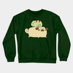 Pug and Little Chameleon Crewneck Sweatshirt